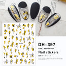 Harunouta Glitter French 3D Nail Stickers Geometric Lines Adhesive Swirl Wave Decals Nail Sliders Butterfly Nail Art Jewelry