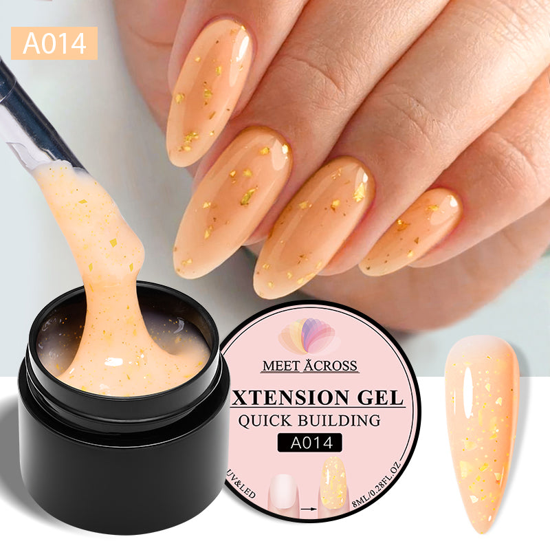 MEET ACROSS 8ML Quick Extension Nail Gel Vernis Nude Milk White Gel Nail Polish UV Semi Permanent Nails Art For Manicure Tools