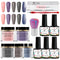 MEET ACROSS Dipping Nail Powder Set Glitter Nude Red Pink Purple Natural Dry Dipping Nail Powder System Kit Nail Art Manicure