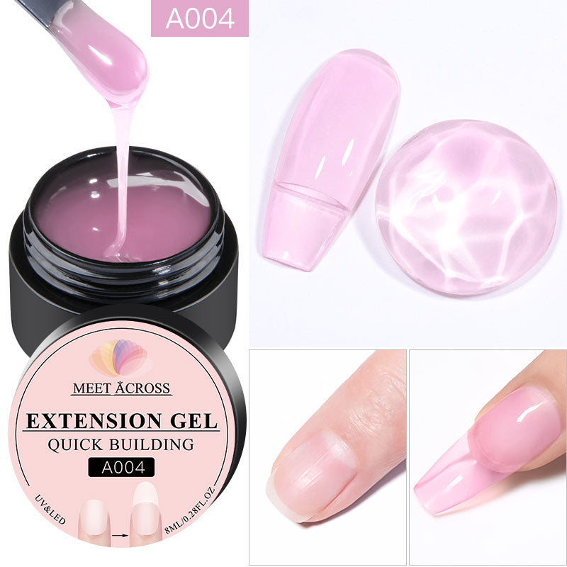 MEET ACROSS 7ml Clear Non Stick Hand Solid Extension Nail Gel Polish Carving Flower Nail Art Building UV Gel Acrylic Varnish