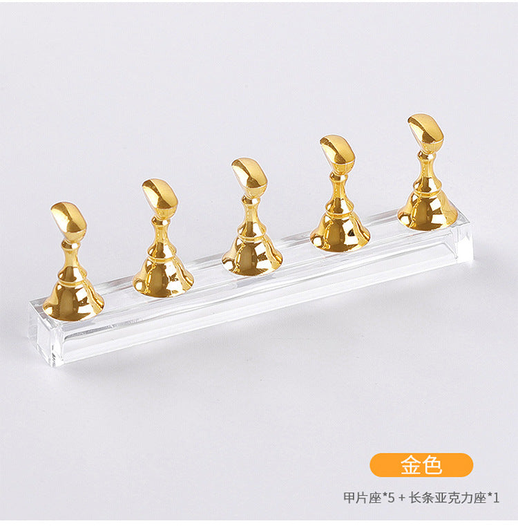 10.5X7X1.5cm 5Pcs Magnetic Multi-color Magnet Nail Tip Display Work Stand Set Press On Nail Tool Nail Art Practice Showing Shelf