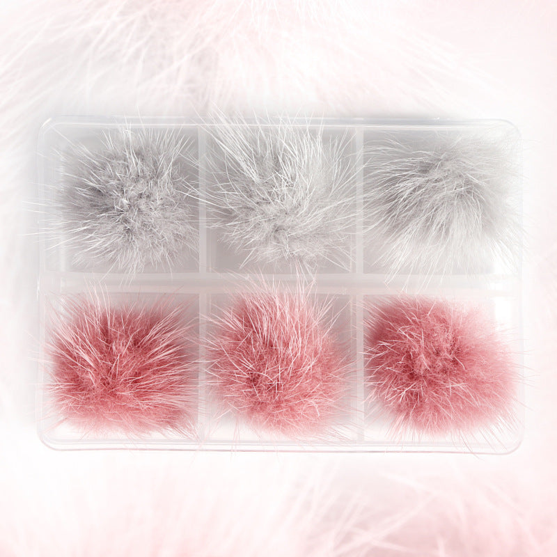 Fluffy Mink Fur Pompom Pom Poms Nail Art Detachable Magnetic Hairball DIY Design Manicure Decoration Jewelry Accessories