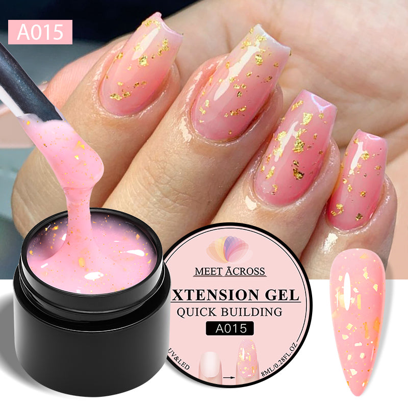 MEET ACROSS 8ML Quick Extension Nail Gel Vernis Nude Milk White Gel Nail Polish UV Semi Permanent Nails Art For Manicure Tools