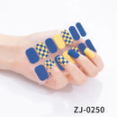 Fashionable Blue Diamonds Nail Art Stickers Collection Manicure DIY Nail Polish Strips Wraps for Party Decor Nail Stickers