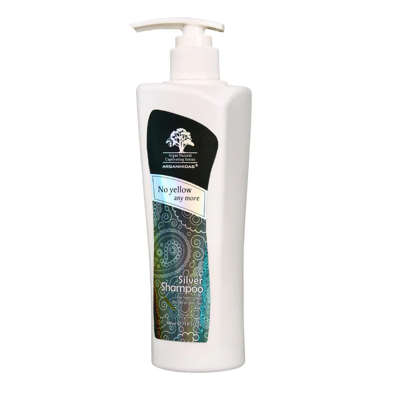 Arganmidas Silver Shampoo - 300ml for Highlighted, Blonde, or Grey Hair