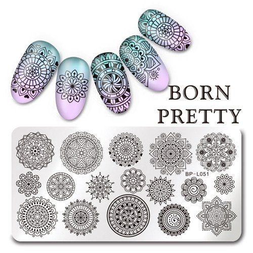 BORN PRETTY Stamping Plates Nail Art Template BP-L051