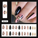 Long Stiletto False Nails wave Peals Wearable decorated French Fake Nails Press On Nails Leopard print Almond Manicure Tip