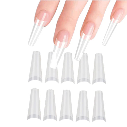 Professional False Acrylic Coffin Tips - 500 Pcs Pack