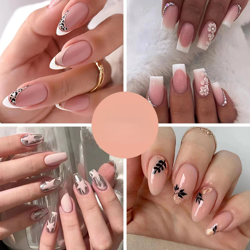 Long Stiletto False Nails wave Peals Wearable decorated French Fake Nails Press On Nails Leopard print Almond Manicure Tip