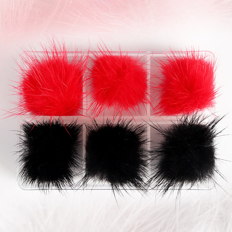 Fluffy Mink Fur Pompom Pom Poms Nail Art Detachable Magnetic Hairball DIY Design Manicure Decoration Jewelry Accessories