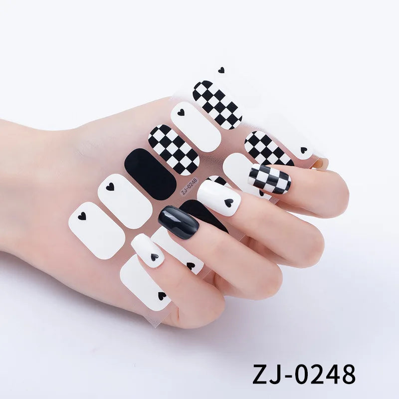 Fashionable Blue Diamonds Nail Art Stickers Collection Manicure DIY Nail Polish Strips Wraps for Party Decor Nail Stickers