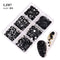 1 Box Crystal Nail Art Rhinestone Gold Silver Clear All Color Flat Bottom Mixed Shape DIY 3D Decoration In 6 Grids Nail Supplies