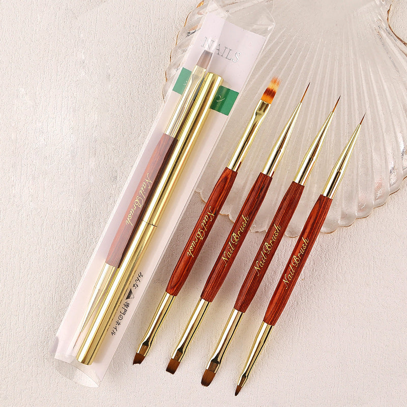 Dual-ended Acrylic Nail Brush Nail Art Brushes Gel Nail Polish Liner Flower Painting Drawing Manicure Tools Nail Brushes Nails