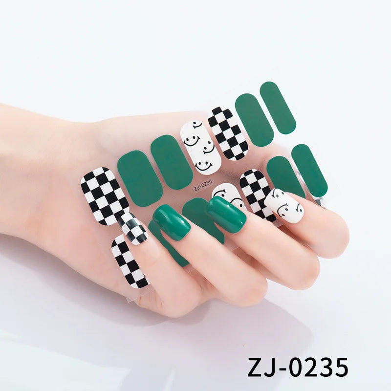 Fashionable Blue Diamonds Nail Art Stickers Collection Manicure DIY Nail Polish Strips Wraps for Party Decor Nail Stickers