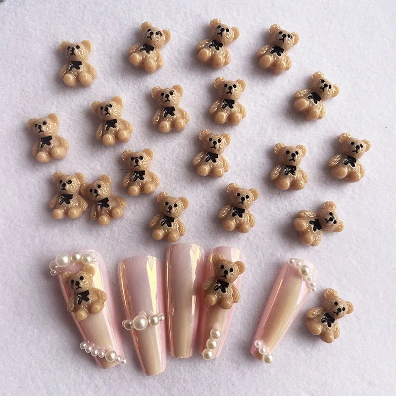 Alphabet Cartoon Bear Accessories Resin Diy Nail Decoration Handmade Materials Nail Supplies Kit Nail Decoration Charms Art