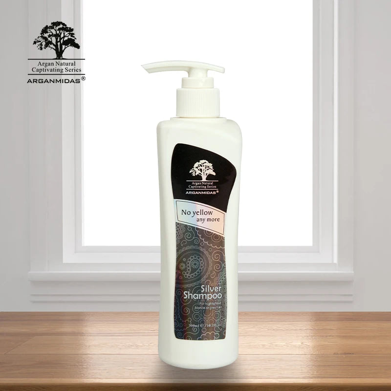 Arganmidas Silver Shampoo - 300ml for Highlighted, Blonde, or Grey Hair