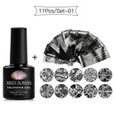 MEET ACROSS 7ml Nail Art Transfer Foil Gel Nail Polish Set Starry Sky Paper Adhesive Gel Lacquer Tools For Manicure Decoration