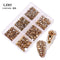 Box 3D Crystal Nail Art Rhinestone Gold Silver Clear All Color Bottom Flat Mixed Shape DIY Nail Art Decoration In 6 Grids