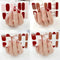 Gel Nail Strips Patch Sliders Flowers Gradient Color Adhesive Full Cover Gel Nail Stcikers UV Lamp Semi-Cured Manicure 14 Tips