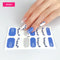 Gel Nail Strips Patch Sliders Flowers Gradient Color Adhesive Full Cover Gel Nail Stcikers UV Lamp Semi-Cured Manicure 14 Tips