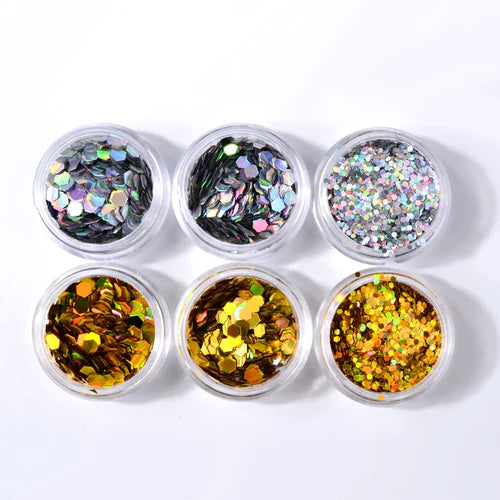 Misscheering Sequins Set Of 6 Hexagone Shape