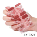 Gel Nail Strips Patch Sliders Flowers Gradient Color Adhesive Full Cover Gel Nail Stcikers UV Lamp Cured Manicure Golden Marble