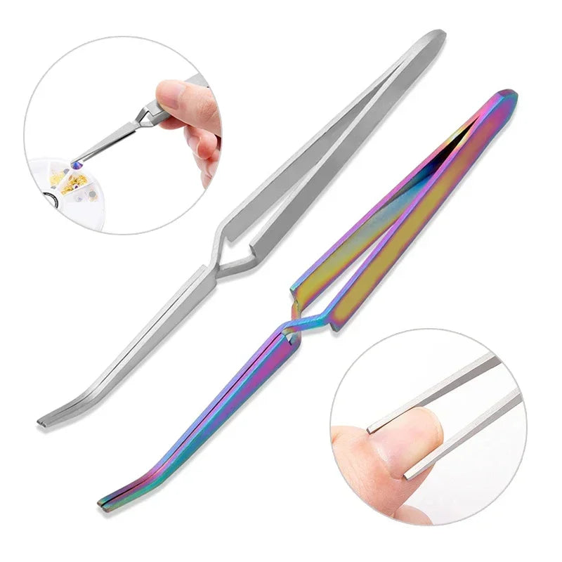 1Pc Multifunction Stainless Steel Nail Art Shaping Tweezers Cross Nail Clip Nail Art Tool Professional New Manicure Tools Uñas