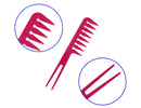 Plastic Spike Pick Tail Hair Comb Black and Red