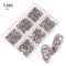 Box 3D Crystal Nail Art Rhinestone Gold Silver Clear All Color Bottom Flat Mixed Shape DIY Nail Art Decoration In 6 Grids