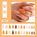 Long Stiletto False Nails wave Peals Wearable decorated French Fake Nails Press On Nails Leopard print Almond Manicure Tip