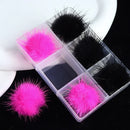 6Pcs Fluffy Fur Pompom Mink Pom Poms Nail Art Jewelry Detachable Magnetic Hairball Manicure Decoration Accessorie DIY Design New