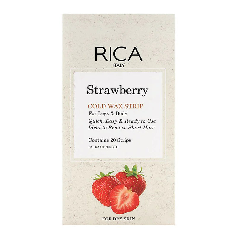 Rica Legs & Body Cold Wax Strip Strawberry 20 Strips