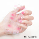 New Marble Gel Nail Strips Patch Sliders Flowers Gradient Color Adhesive Full Cover Gel Nail Stcikers UV Lamp Cured Manicure