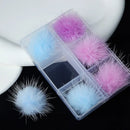 6Pcs Fluffy Fur Pompom Mink Pom Poms Nail Art Jewelry Detachable Magnetic Hairball Manicure Decoration Accessorie DIY Design New