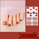 French Fake Toe Nails Set Press on Short Wearable False Nail Acrylic Nail Kits Nude Color Feet Nail Tips Removable Sticker