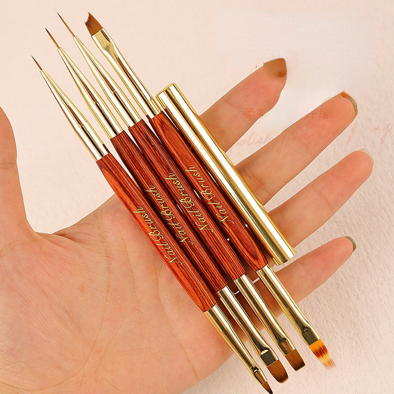 Dual-ended Acrylic Nail Brush Nail Art Brushes Gel Nail Polish Liner Flower Painting Drawing Manicure Tools Nail Brushes Nails