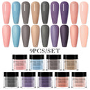 MEET ACROSS Dipping Nail Powder Set Glitter Nude Red Pink Purple Natural Dry Dipping Nail Powder System Kit Nail Art Manicure