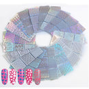 24/48Pcs Nail Decals Irregular Grid Hollow Printed Square Fashion Sticker Laser Sticker Women Nail Art Stencil Manicure Tools