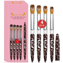 4pcs Kolinsky Acrylic Nail Brush Set Size Acrylic Powder Application Brushes Art Extension & Carving Salon Home Uñas