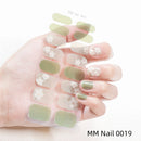 New Marble Gel Nail Strips Patch Sliders Flowers Gradient Color Adhesive Full Cover Gel Nail Stcikers UV Lamp Cured Manicure