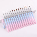 15Pcs Nail Art Brush French Painting Acrylic Brush Flower Design Line Drawing Pen Nail Gel Brush DIY ManicureAcrylic Nail Brush