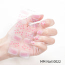 New Marble Gel Nail Strips Patch Sliders Flowers Gradient Color Adhesive Full Cover Gel Nail Stcikers UV Lamp Cured Manicure