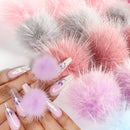 Fluffy Mink Fur Pompom Pom Poms Nail Art Detachable Magnetic Hairball DIY Design Manicure Decoration Jewelry Accessories