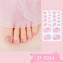 French Fake Toe Nails Set Press on Short Wearable False Nail Acrylic Nail Kits Nude Color Feet Nail Tips Removable Sticker