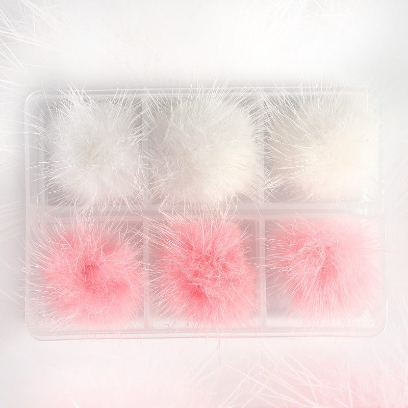 Fluffy Mink Fur Pompom Pom Poms Nail Art Detachable Magnetic Hairball DIY Design Manicure Decoration Jewelry Accessories