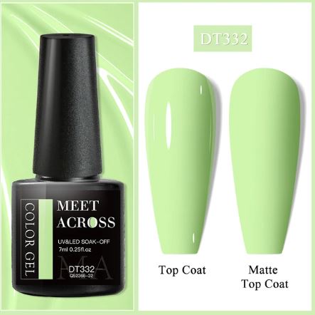 MEET ACROSS 7ml Gel Nail Polish Spring 140 Colors For Fall Decoration Semi Permanent Matte Top Coat Nail Art UV Gel Varnish