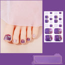 French Fake Toe Nails Set Press on Short Wearable False Nail Acrylic Nail Kits Nude Color Feet Nail Tips Removable Sticker