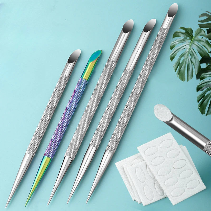 Nail Cuticle Pusher Self-adhesive Sand Flake Trimming Nails Pre Polishing Manicure Treatment Tool Nail Tools Nails Accessories