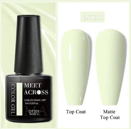 MEET ACROSS 7ml Gel Nail Polish Spring 140 Colors For Fall Decoration Semi Permanent Matte Top Coat Nail Art UV Gel Varnish