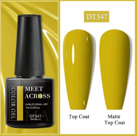 MEET ACROSS 7ml Gel Nail Polish Spring 140 Colors For Fall Decoration Semi Permanent Matte Top Coat Nail Art UV Gel Varnish